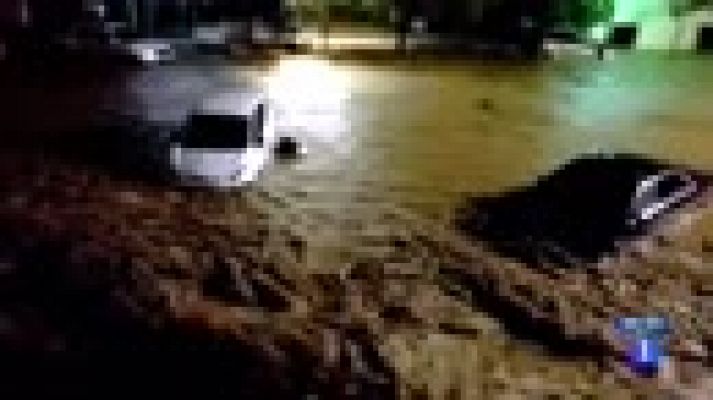 Telediario 1 - Cinco muertos en inundaciones en Mallorca