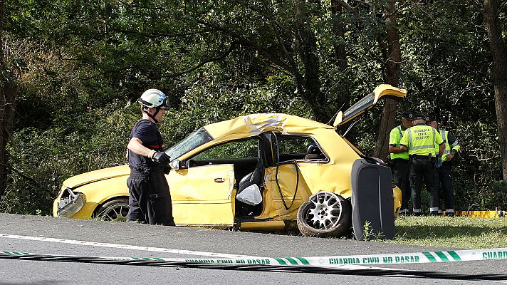 Telediario 1 - Tres muertos en un accidente de tráfico en A Coruña