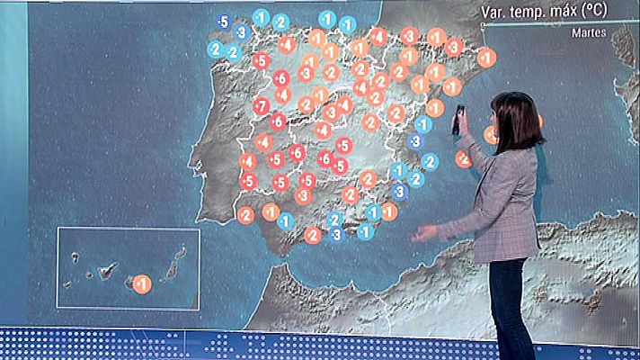 El tiempo - Chubascos fuertes en el sudeste de Andalucía y débiles en Cataluña, y temperaturas en ascenso en el interior