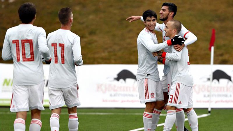 La selección española de fútbol Sub-21 ha cerrado con victoria a  domicilio ante Islandia (2-7) la fase de clasificación para el  Europeo de 2019, un resultado que permite a los de Luis de la Fuente  acabar líderes del Grupo 2 con nueve triunfos y u