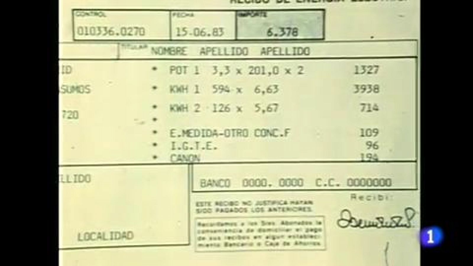 Telediario 1: El recibo de la luz nos trae de cabeza ahora como hace 40 años  | RTVE Play