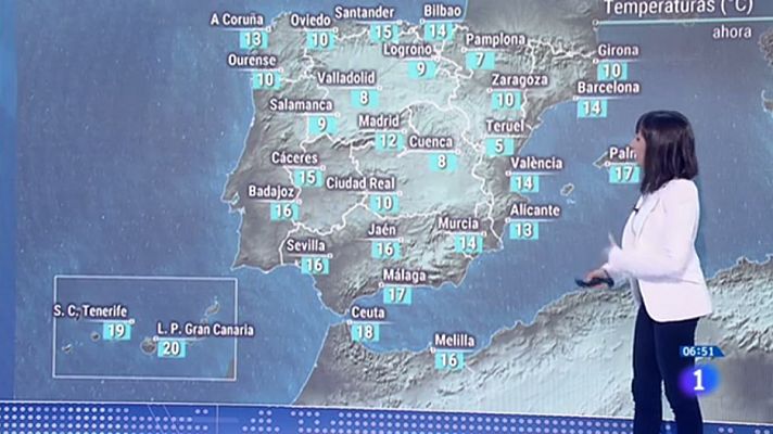 Lluvias fuertes en Andalucía y temperaturas en descenso en la Península