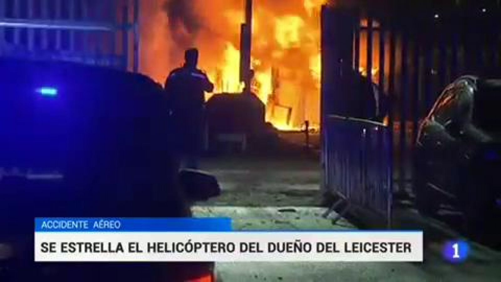 Telediario 1: Accidente del helicóptero del dueño del Leicester | RTVE Play