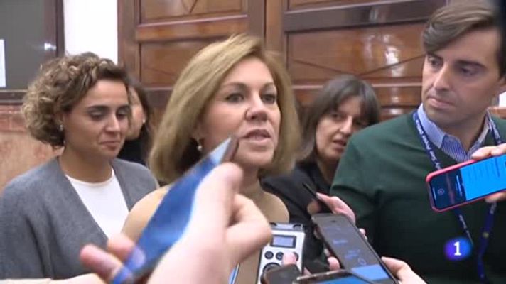 Telediario 1 - Cospedal, sobre Villarejo: "Hablé con él en varias ocasiones"