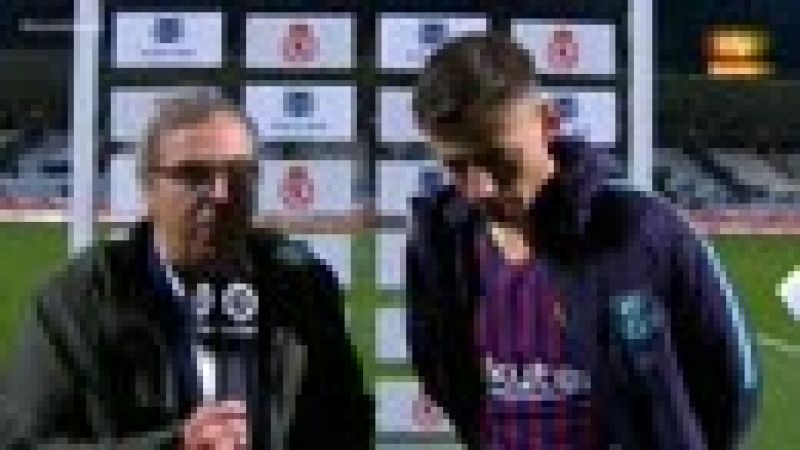 El defensa francés se estrena como goleador con la camiseta del barça anotando en León el gol de la victoria en el minuto 90.