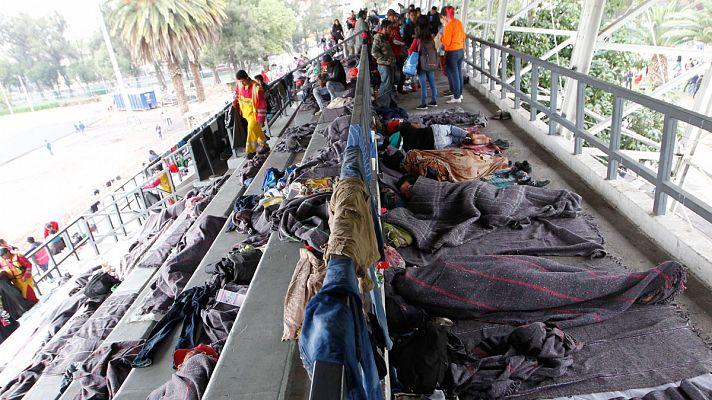 La primera caravana, ya en la capital mexicana