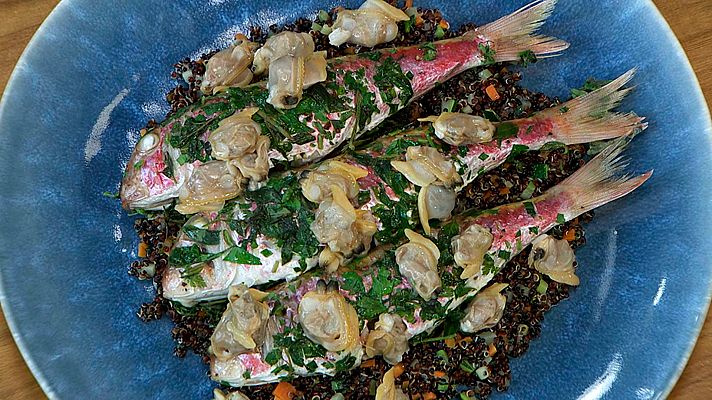 Salmonete con quinoa