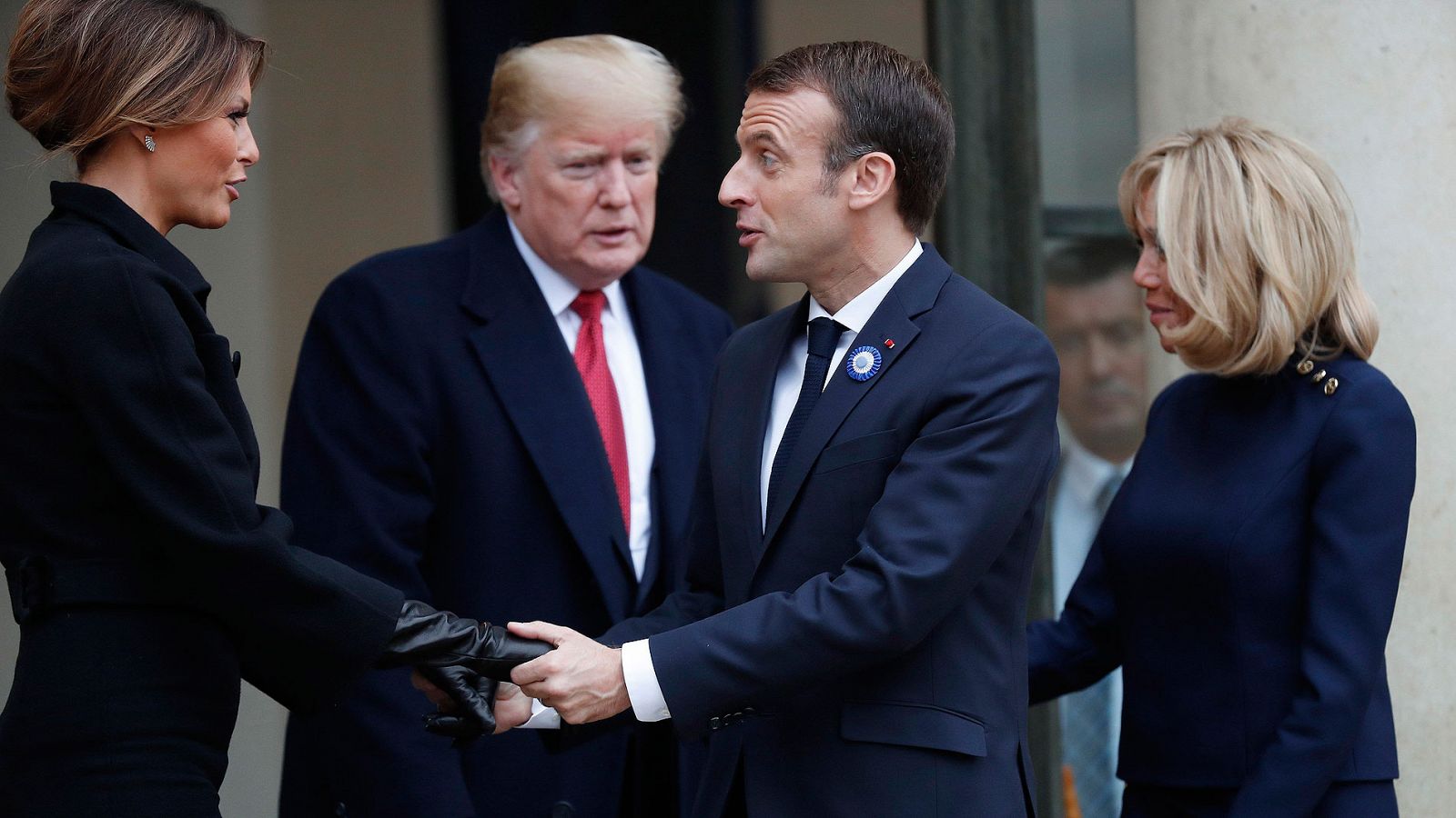 Encuentro cordial entre Trump y Macron