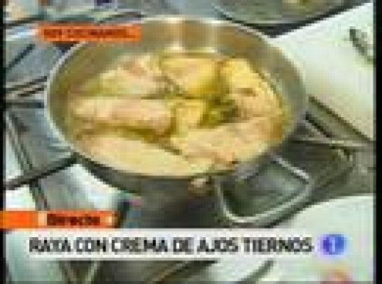RTVE Cocina - Raya con crema de ajos tiernos