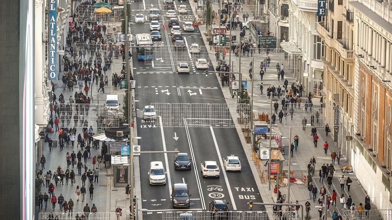 La nueva Gran Vía de Madrid: más peatones, menos coches