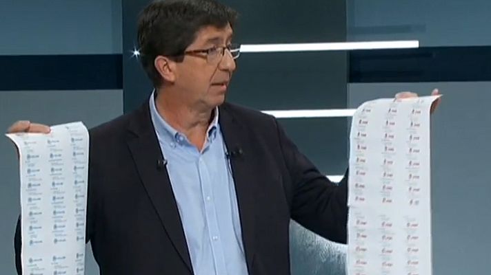 Debate Elecciones Andalucía 2018 | Marín acusa a PP y PSOE de ser corruptos: "Estas son sus listas"