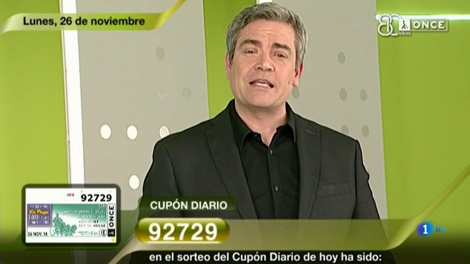 Sorteo ONCE - 26/11/18 - ver ahora