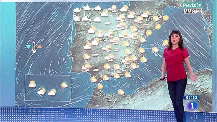 El tiempo - Hoy, viento fuerte en litoral Galicia, sur de Tarragona y norte Castellón