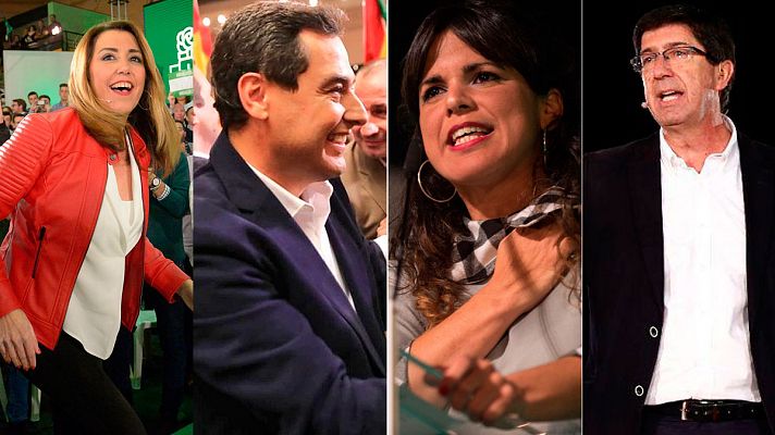 Telediario 1 - Andalucía cierra una campaña en clave nacional que los partidos plantean como un primera vuelta