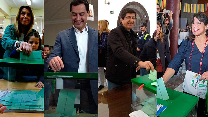 Telediario 1 - Los candidatos a la presidencia de la Junta de Andalucía ya han depositado su voto