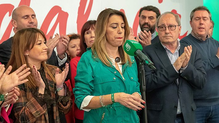 Especiales informativos - Susana Díaz: "Hago un llamamiento para que las fuerzas constitucionalistas lo demostremos parando a la extrema derecha en Andalucía"