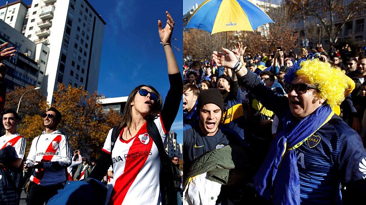 Telediario 1 - Final Libertadores: Ambientazo en las zonas de animación de River y Boca