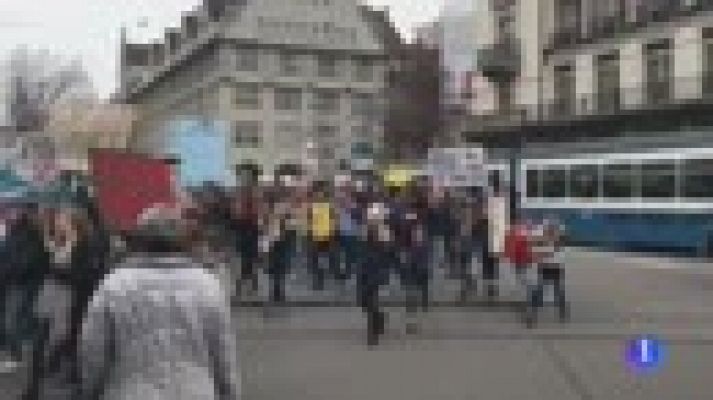 Telediario 1 - Una niña sueca de 15 años lidera una campaña de protesta por el cambio climático