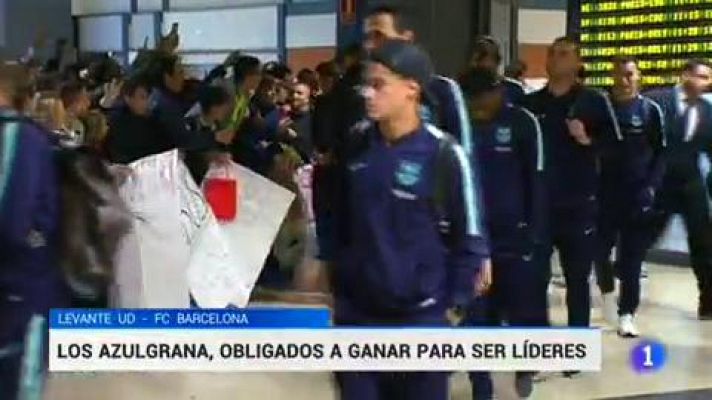 Telediario 1 - El Barcelona visita al Levante con la derrota del año pasado en la cabeza