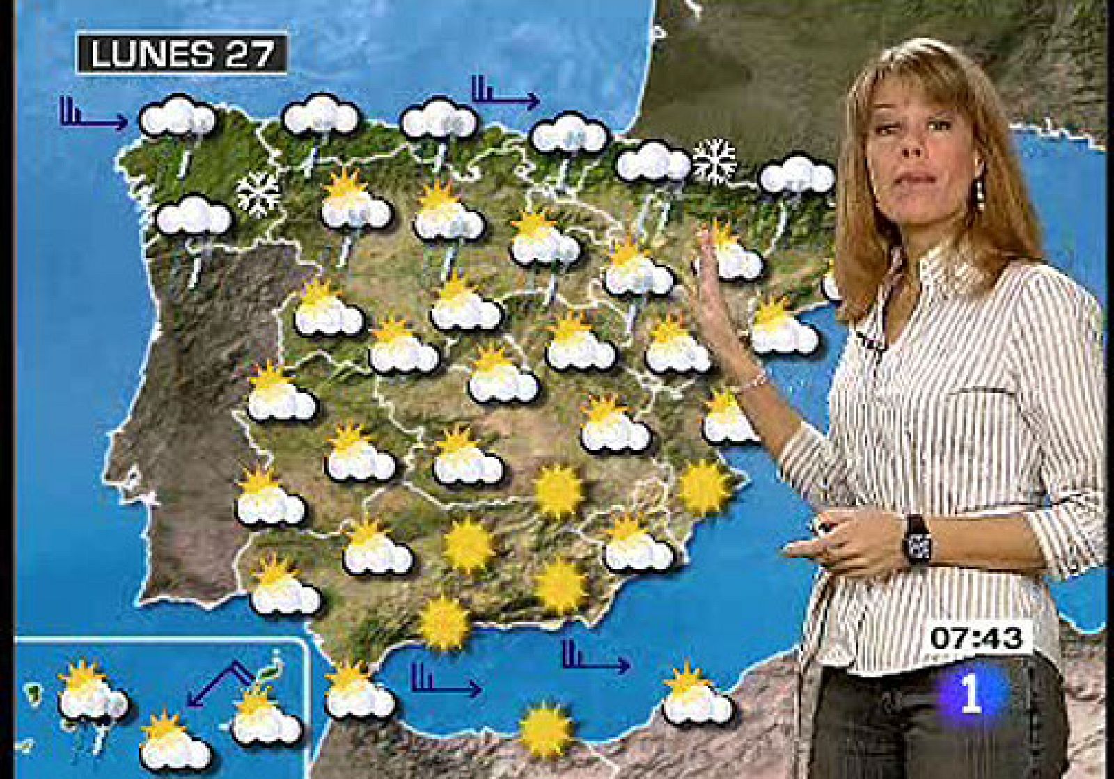 Nubes y lluvia en la mitad norte