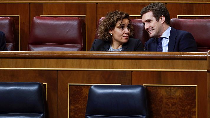 Telediario 1 - Casado acusa a Torra de querer un "derramamiento de sangre" y una "guerra civil en Cataluña"