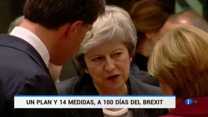 Telediario 1 - La UE presenta su plan para afrontar un 'Brexit' duro