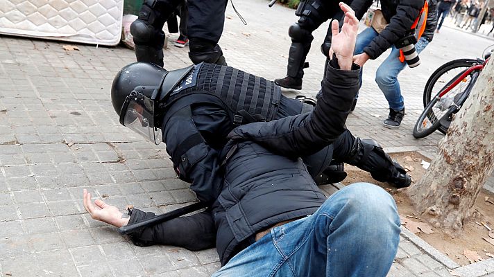 Once detenidos en Barcelona durante las cargas policiales