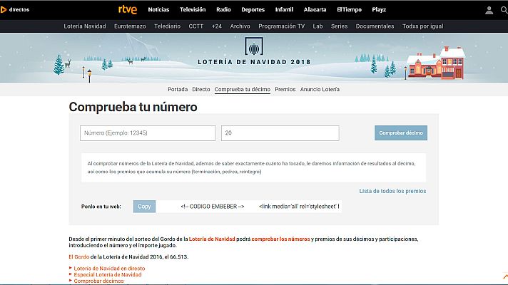 Lotería de Navidad - Puedes comprobar tus décimos en RTVE.es