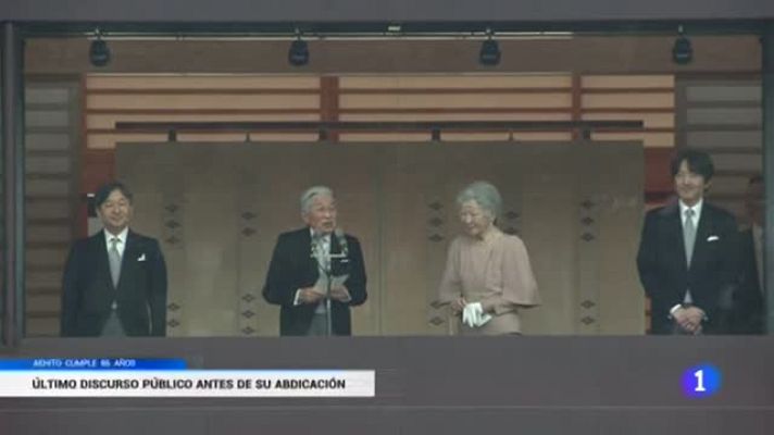 Telediario 1 - Último aniversario de emperador Akihito de Japón antes de su abdicación