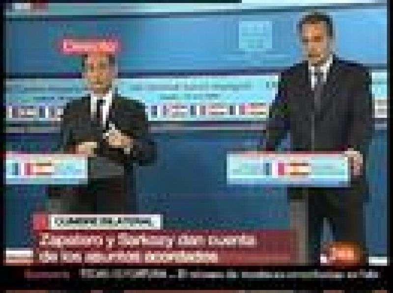  Rueda de prensa conjunta de Zapatero y Sarkozy.
