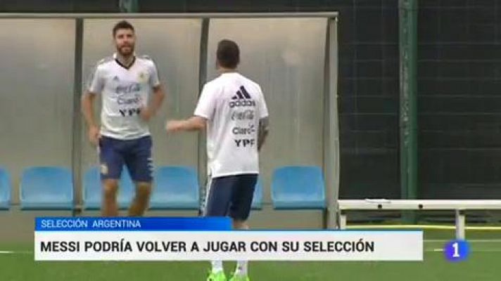 Telediario 1 - Scaloni trabaja en el regreso de Messi con Argentina