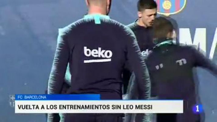 Telediario 1 - Barcelona y Real Madrid vuelven a los entrenamientos