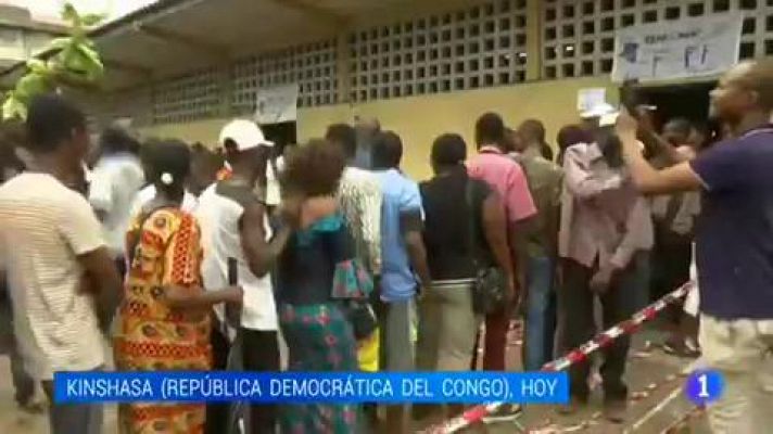 Telediario 1 - No ha sido fácil votar hoy en Kinshasa