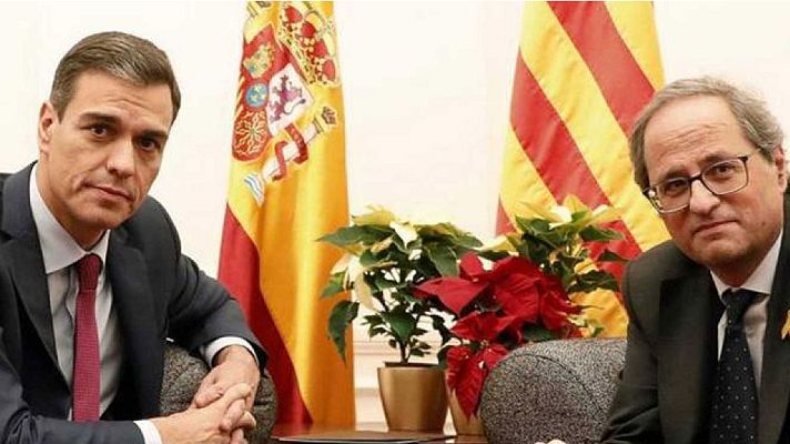 Telediario 1 - El Gobierno responde a Torra con "diálogo y ley" frente a su "monólogo independentista"