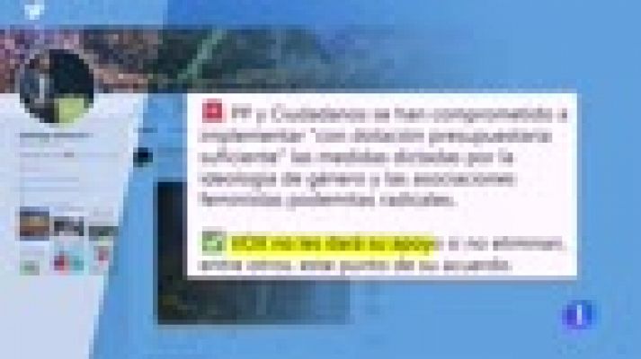 Telediario 1 - Vox condiciona su respaldo a PP y Cs en Andalucía a suprimir las ayudas contra la violencia de género