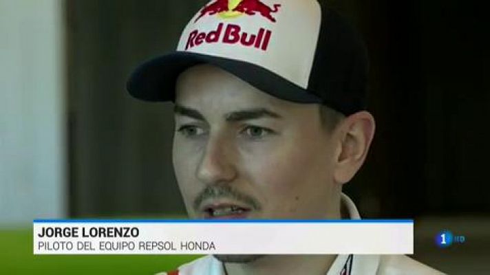 Telediario 1 - Jorge Lorenzo se prepara con el equipo Honda