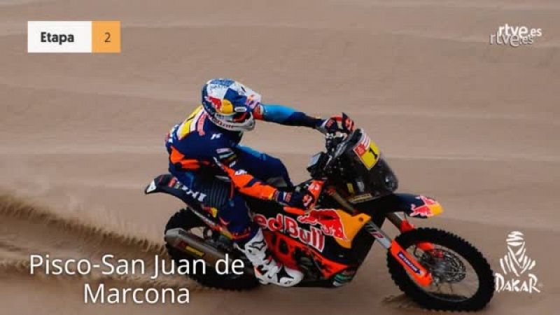 La etapa 2 del Dakar entre Pisco y San Juan de Marcona nos dejó imágenes espectaculares. Loeb se impuso en coches y Walkner en motos.