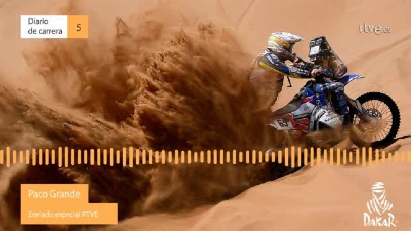 Sigue el Dakar 2019 desde dentro con el enviado especial de RTVE, Paco Grande. En esta ocasión, Paco Grande y Pabo Acosta, realizador de TVE, nos hablan del 'fesh-fesh', uno de los grandes protagonistas de esta edición del Dakar.