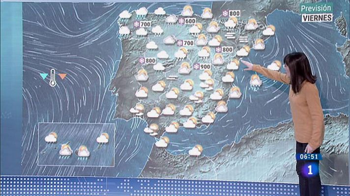 El tiempo - Temperaturas significativamente bajas en amplias zonas de interior peninsular