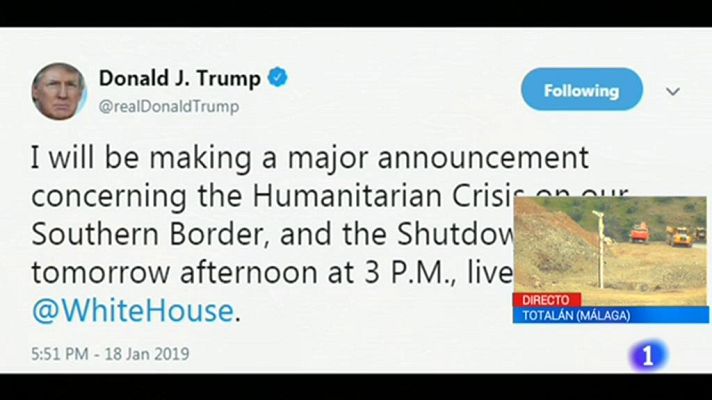 Telediario 1 - Trump dice que esta noche hará un gran anuncio