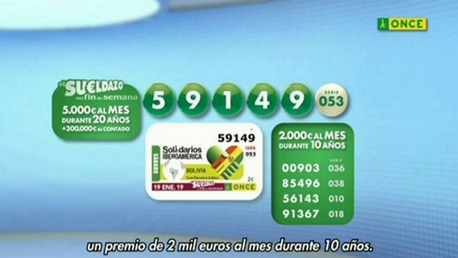 Sorteos ONCE: Sorteo ONCE - 19/01/19 | RTVE Play