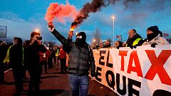 Tercera jornada de huelga de taxis en Madrid