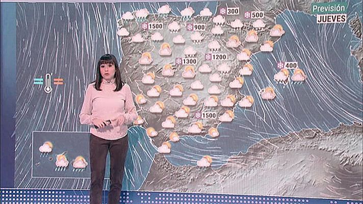 El tiempo - Lluvia y nieve en el norte peninsular, sistema Ibérico y Pirineos