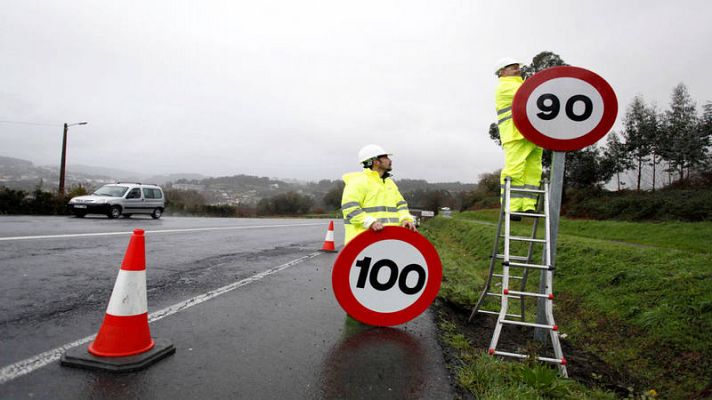 Telediario 1 - Comienza la restricción a 90 km/h en las carreteras convencionales