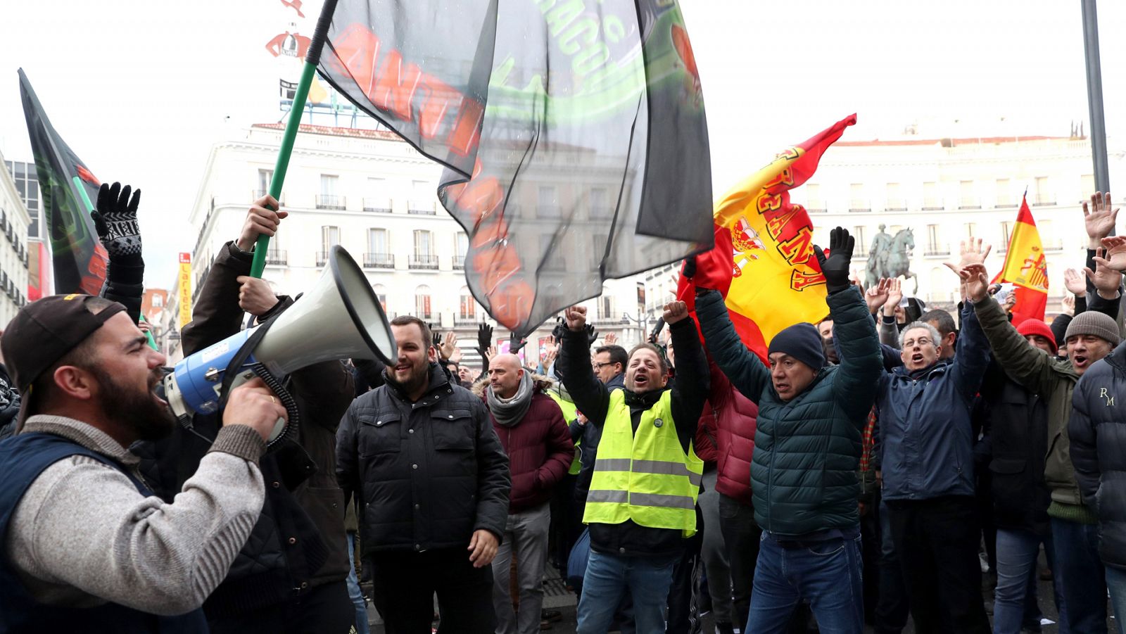 Décimo día de huelga de taxis en Madrid