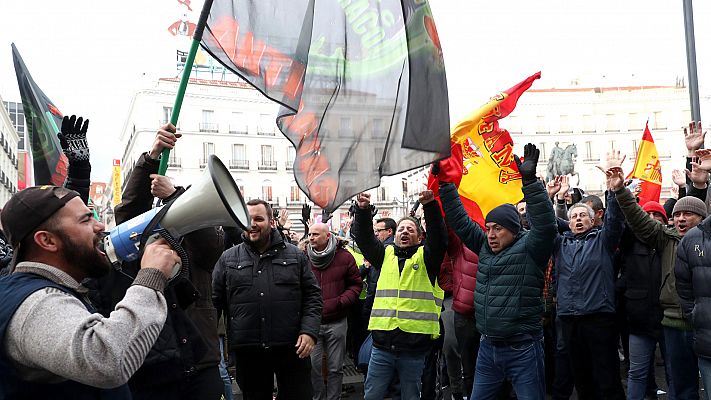 Décimo día de huelga de taxis en Madrid