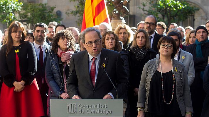 Torra pide a los catalanes apoyar a los presos