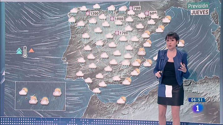 El tiempo - Este jueves habrá lluvias en gran parte de la Península y temperaturas en ascenso