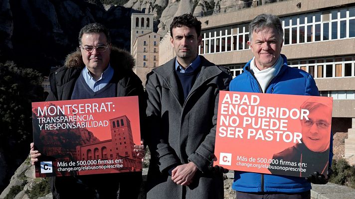 Telediario 1 - El abad de Montserrat pide perdón por los casos de abusos sexuales mientras las víctimas se manifiestan