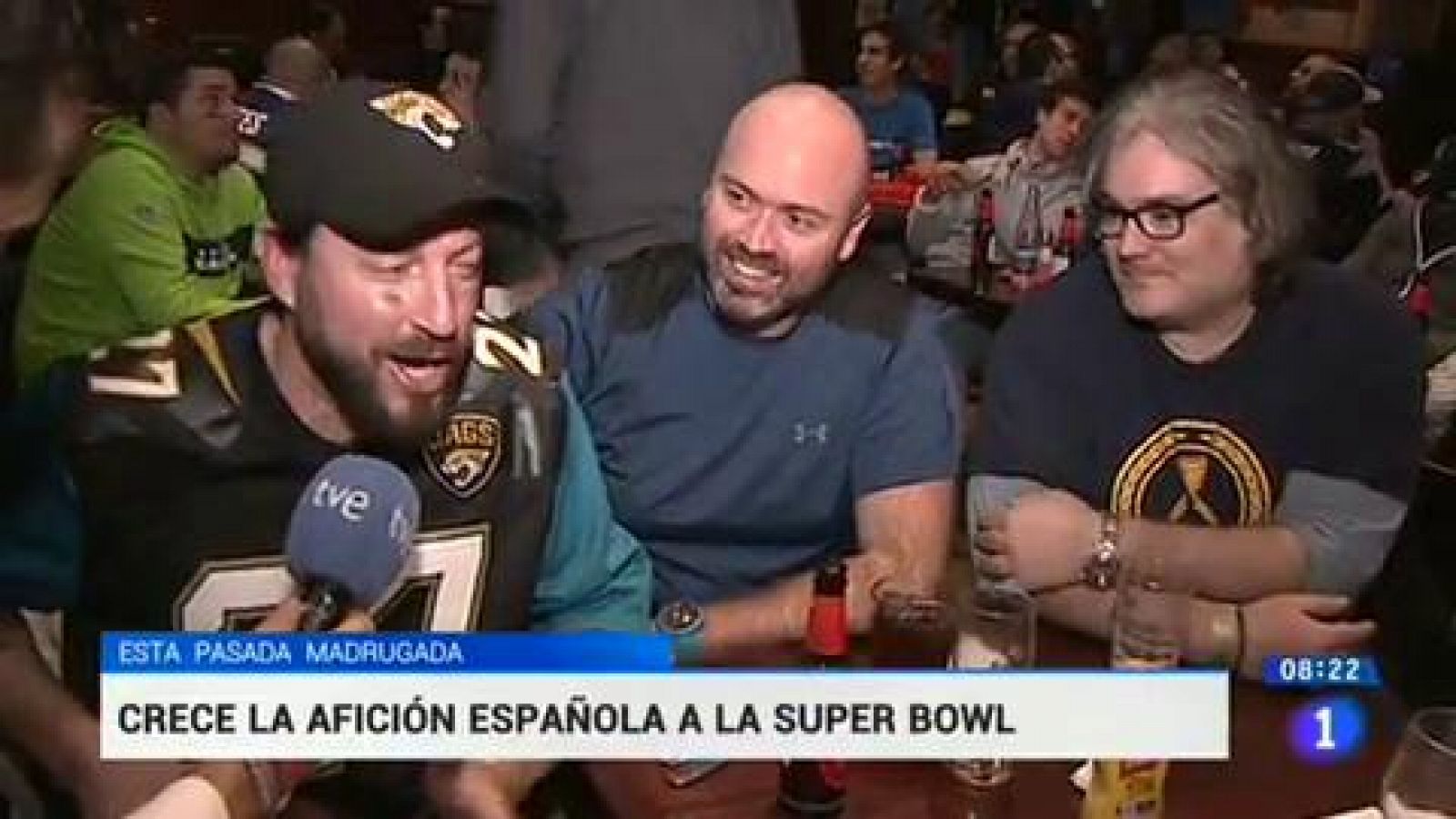Telediario 1: La fiesta de la Superbowl, desde un pub en España | RTVE Play